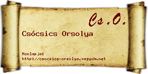 Csócsics Orsolya névjegykártya