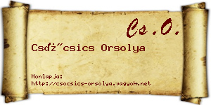 Csócsics Orsolya névjegykártya